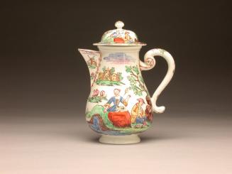 Milk jug painted with pastoral scenes