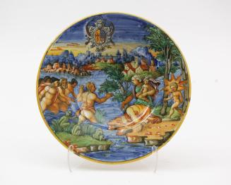 Plate with scene from the story of Leto and the Lycians