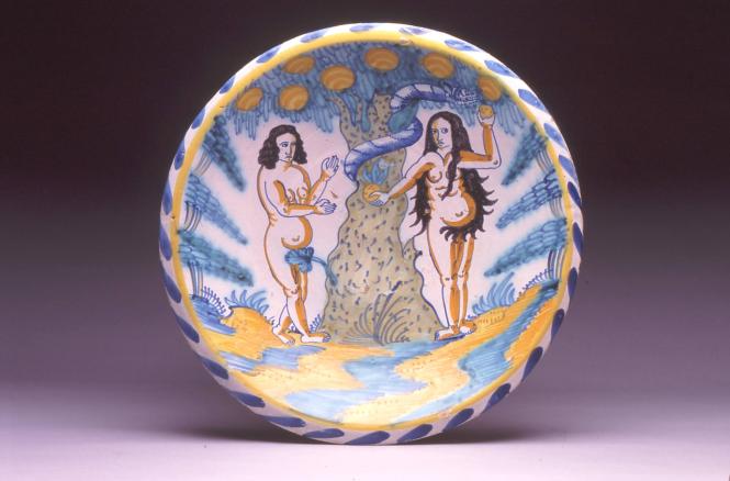 Charger with Adam and Eve