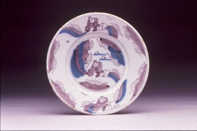 Plate with chinoiserie designs