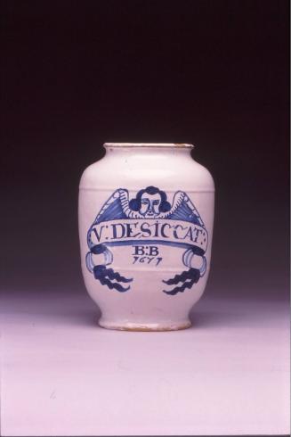 Dry drug jar inscribed 'V. DESICCAT'