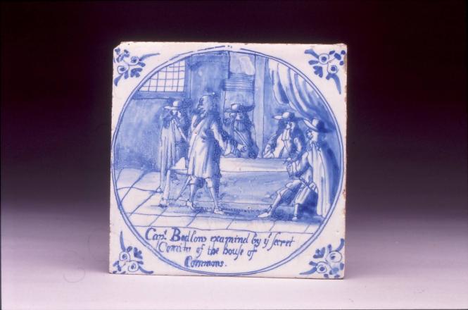 Tile with Popish Plot, scene of 'Capt. Bedlow'