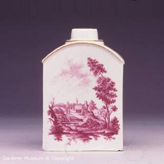 Tea caddy with rural scenes