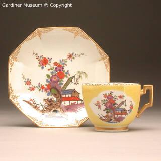 Octagonal teacup and saucer