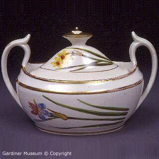 Sugar bowl with botanical design