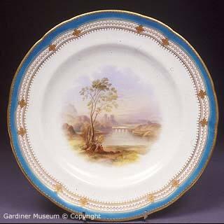 Dessert plate with landscape