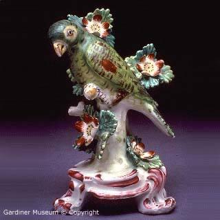 Figure of a green parrot